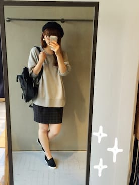「ドルマン」｜「アイテム（ハンチング/ベレー帽）」を使った、emi☺︎さん（レディース・166cm）の秋コーディネート