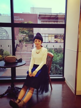 「アイテム（ブーツ、シルバー系）」を使った、ayacさん（レディース・157cm）の秋コーディネート