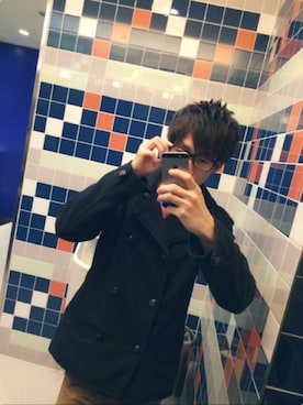 「アイテム（ピーコート）」を使った、AyaTo#さん（メンズ・172cm・10代）の冬コーディネート
