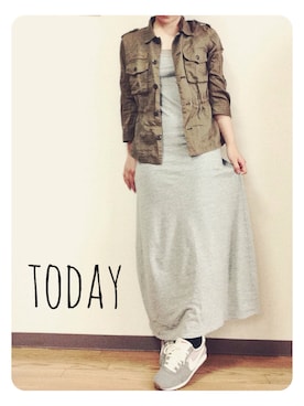 「w closet」｜「アイテム（ミリタリージャケット）」を使った、ma sa miさん（レディース・152cm）の春コーディネート