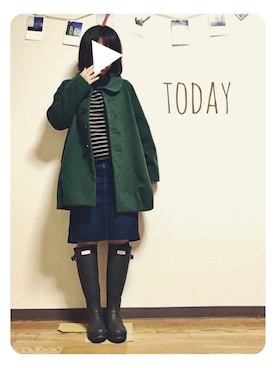 「I.D.E.A international（イデアインターナショナル）のアイテム（レインシューズ）」を使った、ma sa miさん（レディース・152cm）の秋コーディネート