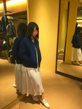 「HVC（エイチブイシー）のアイテム（ブルゾン）」を使った、HVC市原店さん（レディース・153cm）の春コーディネート