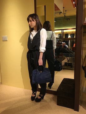 「バッグ」｜「アイテム（サロペット/オーバーオール）」を使った、HVC市原店さん（メンズ・173cm）の春コーディネート