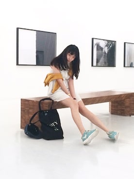 「DEMARCOLAB（デマルコラブ）のアイテム（帽子）」を使った、呂懿娟 LyuYichuanさん（レディース・165cm）の夏コーディネート