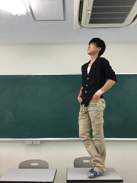 「semantic design（セマンティックデザイン）のアイテム（カーゴパンツ）」を使った、Sano'sFittingRoomさん（メンズ・166cm）の春コーディネート