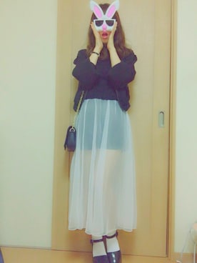 「COCO DEAL（ココディール）のアイテム（ブルゾン）」を使った、Chiho♡さん（レディース・163cm）の春コーディネート