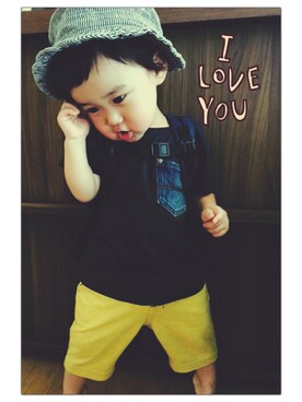 「BNT（ビーエヌティー　　）のアイテム（帽子）」を使った、natukiさん（キッズ・90cm）の夏コーディネート