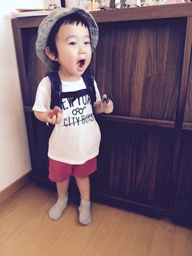 「BNT（ビーエヌティー　　）のアイテム（帽子）」を使った、natukiさん（キッズ・90cm）の夏コーディネート