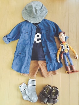 「BNT（ビーエヌティー　　）のアイテム（帽子）」を使った、natukiさん（キッズ・90cm）の春コーディネート