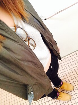 「AVAN LILY（アヴァンリリィ）のアイテム（ブルゾン）」を使った、Miyutaanさん（レディース・160cm）の秋コーディネート
