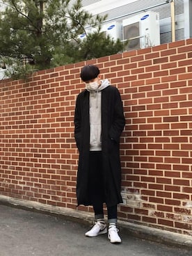 「model」｜「アイテム（パーカー）」を使った、박종인さん（メンズ・185cm）の冬コーディネート