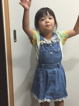 「axes femme（アクシーズファム）のアイテム（トップス）」を使った、あんぱんちさん（キッズ・110cm）の秋コーディネート