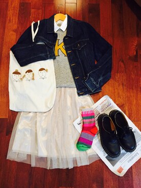 「Dr. Martens（ドクターマーチン）のDr.Martens (ドクターマーチン)/1461 3EYE GIBSON SHOES（その他シューズ）」を使った、KYON＊さん（レディース・160cm）の冬コーディネート