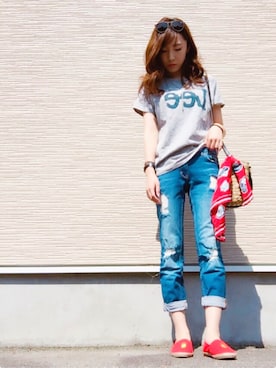 「ボーイフレンドデニム」｜「アイテム（財布/小物）」を使った、yukinaさん（レディース・158cm）の秋コーディネート