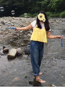 「flower（フラワー）のアイテム（ブレスレット）」を使った、優さん（レディース・165cm）の夏コーディネート