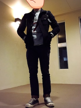 「TAKEO KIKUCHI（タケオキクチ）のアイテム（その他アウター）」を使った、やまださん（メンズ・171cm）の冬コーディネート