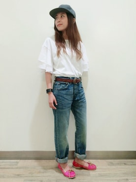 「MARC JACOBS（マークジェイコブス）のアイテム（シューズ）」を使った、bmmさん（レディース・155cm）の夏コーディネート