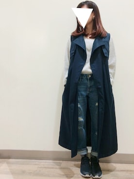 「Right-on（ライトオン）のアイテム（トレンチコート）」を使った、bmmさん（レディース・155cm）の秋コーディネート