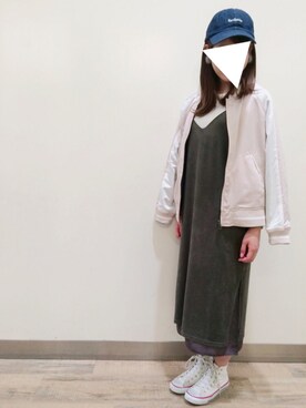 「Right-on（ライトオン）のアイテム（MA-1）」を使った、bmmさん（レディース・155cm）の秋コーディネート