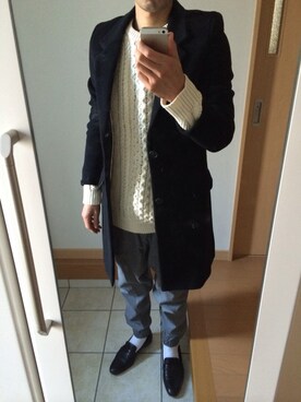 「TAKEO KIKUCHI（タケオキクチ）のアイテム（その他シューズ）」を使った、takさん（メンズ・179cm）の冬コーディネート