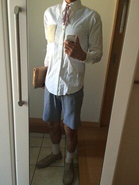 「ペーパーバッグ」｜「アイテム（ブーツ）」を使った、takさん（メンズ・179cm）の夏コーディネート