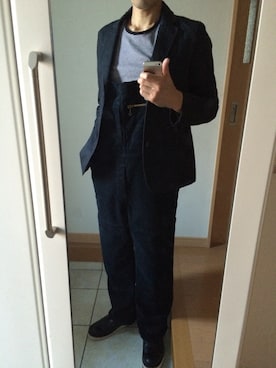 「UNUSED（アンユーズド）のアイテム（オールインワン・サロペット）」を使った、takさん（メンズ・179cm）の秋コーディネート