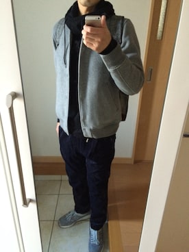 「UNUSED（アンユーズド）のアイテム（スタジャン）」を使った、takさん（メンズ・179cm）の冬コーディネート