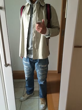 「CASH CA（カシュカ）のアイテム」を使った、takさん（メンズ・179cm）の春コーディネート