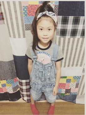 「DENIM DUNGAREE（デニムダンガリー）のアイテム（財布/小物）」を使った、moca0690さん（キッズ・120cm）の夏コーディネート