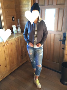 「BEAMS（ビームス）のアイテム（その他アウター）」を使った、RICHさん（レディース・165cm）の秋コーディネート