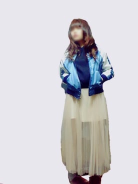 「アイテム（MA-1）」を使った、meshikuzu🇯🇵さん（レディース・152cm・20代）の春コーディネート