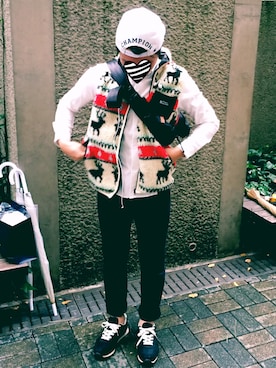 「MSPC（エムエスピーシー）のアイテム」を使った、ウェア遥紀さん（メンズ・172cm）の秋コーディネート