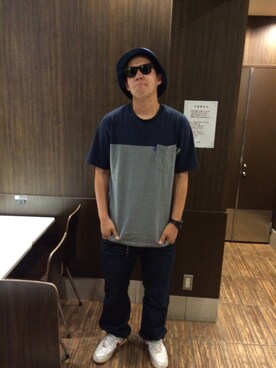 「Lafayette（ラファイエット）のlafayette ポケットT（Tシャツ/カットソー、グレー系）」を使った、daichiさん（メンズ・180cm）の春コーディネート