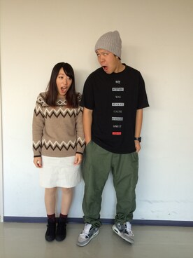 「Lafayette（ラファイエット）のアイテム（Tシャツ/カットソー、ブラック系）」を使った、daichiさん（メンズ・180cm）の秋コーディネート