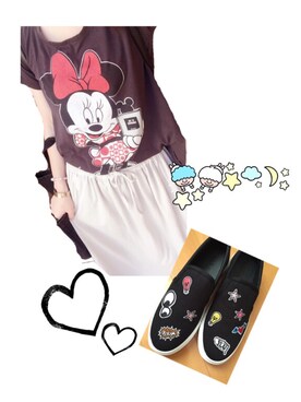 「ビックＴシャツ」｜「アイテム（その他）」を使った、ぴぃ♡さん（レディース・161cm）の夏コーディネート