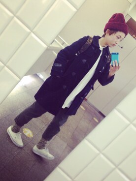 「BEAMS BOY（ビームスボーイ）のアイテム（ダッフルコート）」を使った、ayamiiiiさん（レディース・159cm）の秋コーディネート