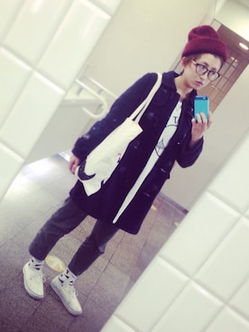 「BEAMS BOY（ビームスボーイ）のアイテム（ダッフルコート）」を使った、ayamiiiiさん（レディース・159cm）の冬コーディネート