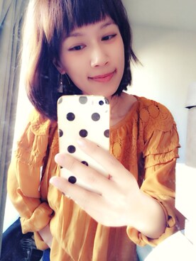 「LOWRYS FARM（ローリーズファーム）のアイテム（その他トップス、オレンジ系）」を使った、Cy さん（レディース・157cm）の秋コーディネート