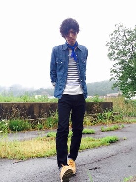 「ジャパンブルー」｜「アイテム（ジャケット/アウター）」を使った、shin.pesさん（メンズ・177cm）の夏コーディネート