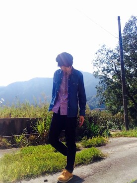 「シャツオンシャツ」｜「アイテム（ジャケット/アウター）」を使った、shin.pesさん（メンズ・177cm）の秋コーディネート