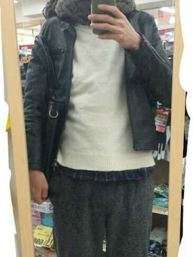 「Johnbull（ジョンブル）のアイテム（ライダースジャケット）」を使った、HTさん（メンズ・177cm）の春コーディネート