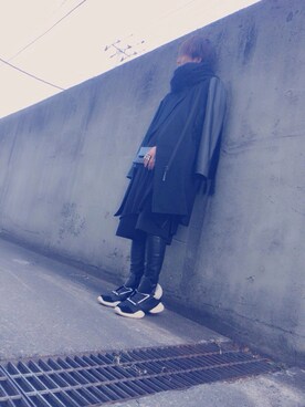「RickOwens×adidas」｜「アイテム（その他アウター）」を使った、かみ子さん（メンズ・170cm）の冬コーディネート