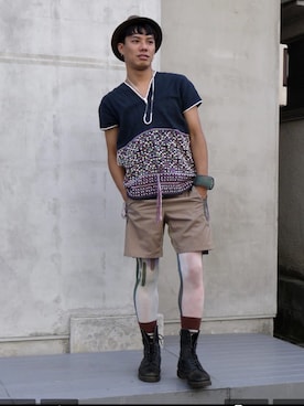 「penta（ペンタ）のアイテム」を使った、MERRY momokoさん（メンズ・170cm）の夏コーディネート