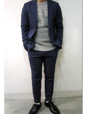 「Cuirs（キュイー）のアイテム（パンツ）」を使った、Cuirs（キュイー）専属モデルさん（メンズ・170cm）の冬コーディネート