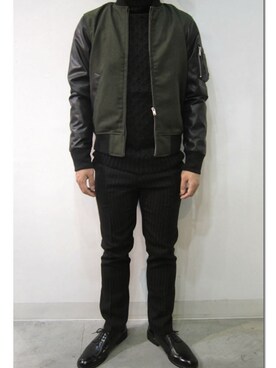 フェイクレザー袖切り替えma 1ジャケットを使ったメンズ人気ファッションコーディネート Wear フェイクレザー袖切り替えma 1ジャケットを使ったメンズ人気ファッションコーディネート Wear
