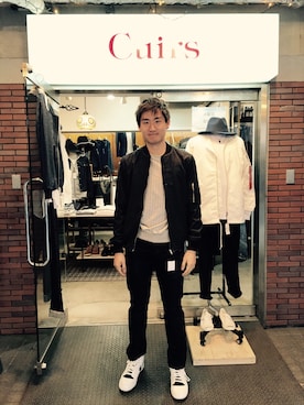 「Cuirs（キュイー）のアイテム」を使った、Cuirs（キュイー）専属モデルさん（メンズ・185cm）の春コーディネート