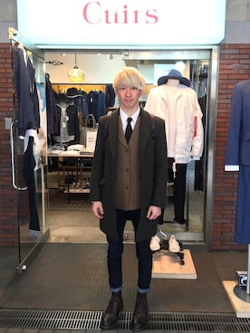 「Cuirs（キュイー）のアイテム」を使った、Cuirs（キュイー）専属モデルさん（メンズ・173cm）の春コーディネート