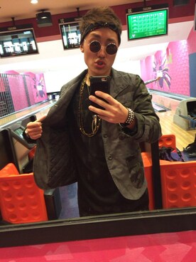 「HERE'S（HERE'S）のアイテム（ミリタリージャケット）」を使った、d.murataさん（メンズ・179cm）の冬コーディネート
