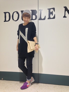 「ナイキスニーカー」｜「アイテム（チュニック）」を使った、くろゆんさん（レディース・163cm）の秋コーディネート