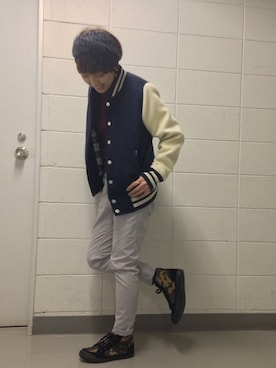 「DOUBLE NAME（ダブルネーム）のアイテム（ブルゾン）」を使った、くろゆんさん（レディース・163cm）の冬コーディネート